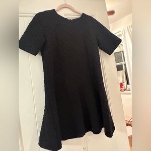 LOFT texted woven cotton peplum dress